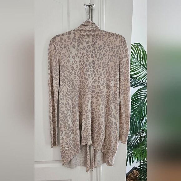 Aritzia Silk Cashmere Leopard Print Open Front Cardigan - Picture 2 of 5